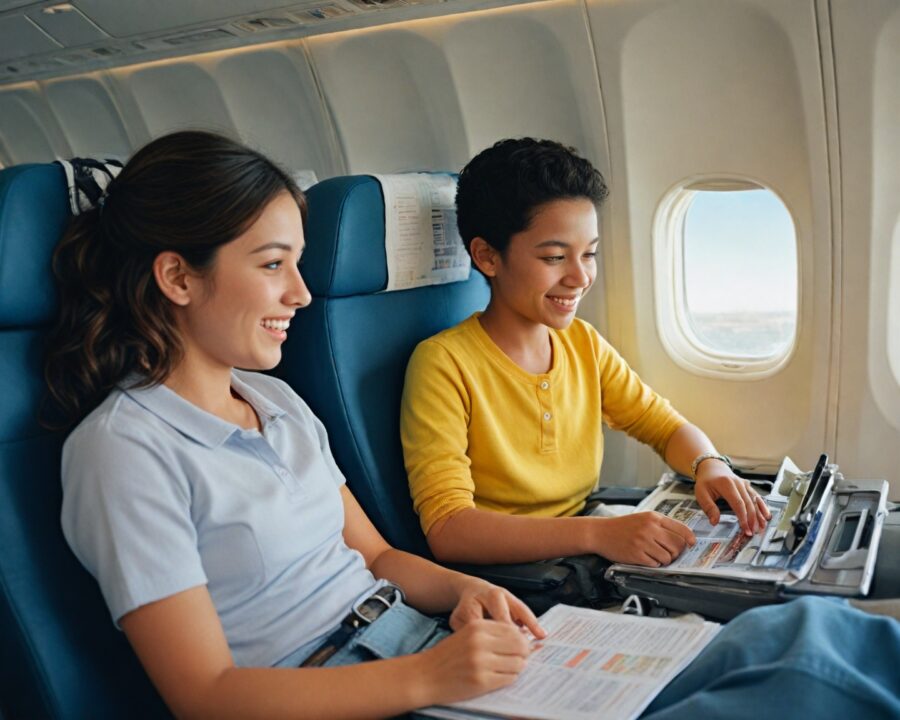 Como escolher o assento no avião com crianças sem estresse